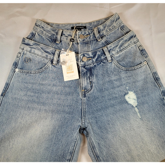 Beyond Egreis Baggy Blue Jeans Double Waist Y2K Size Small (25x35) Skater NWT D8 - Picture 2 of 16